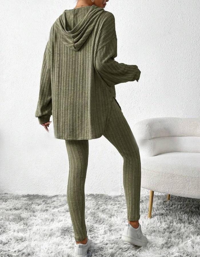 European style hooded Casual long pants a set for women