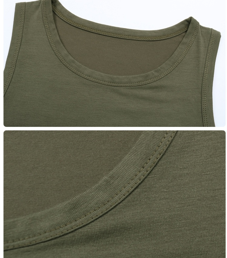Simple basis sleeveless vest round neck pure tops
