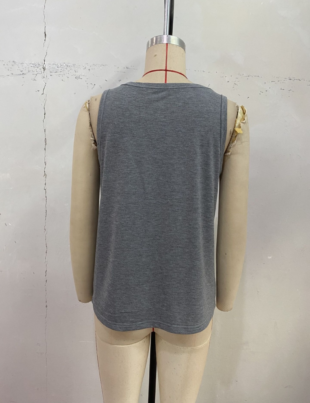 Simple basis sleeveless vest round neck pure tops