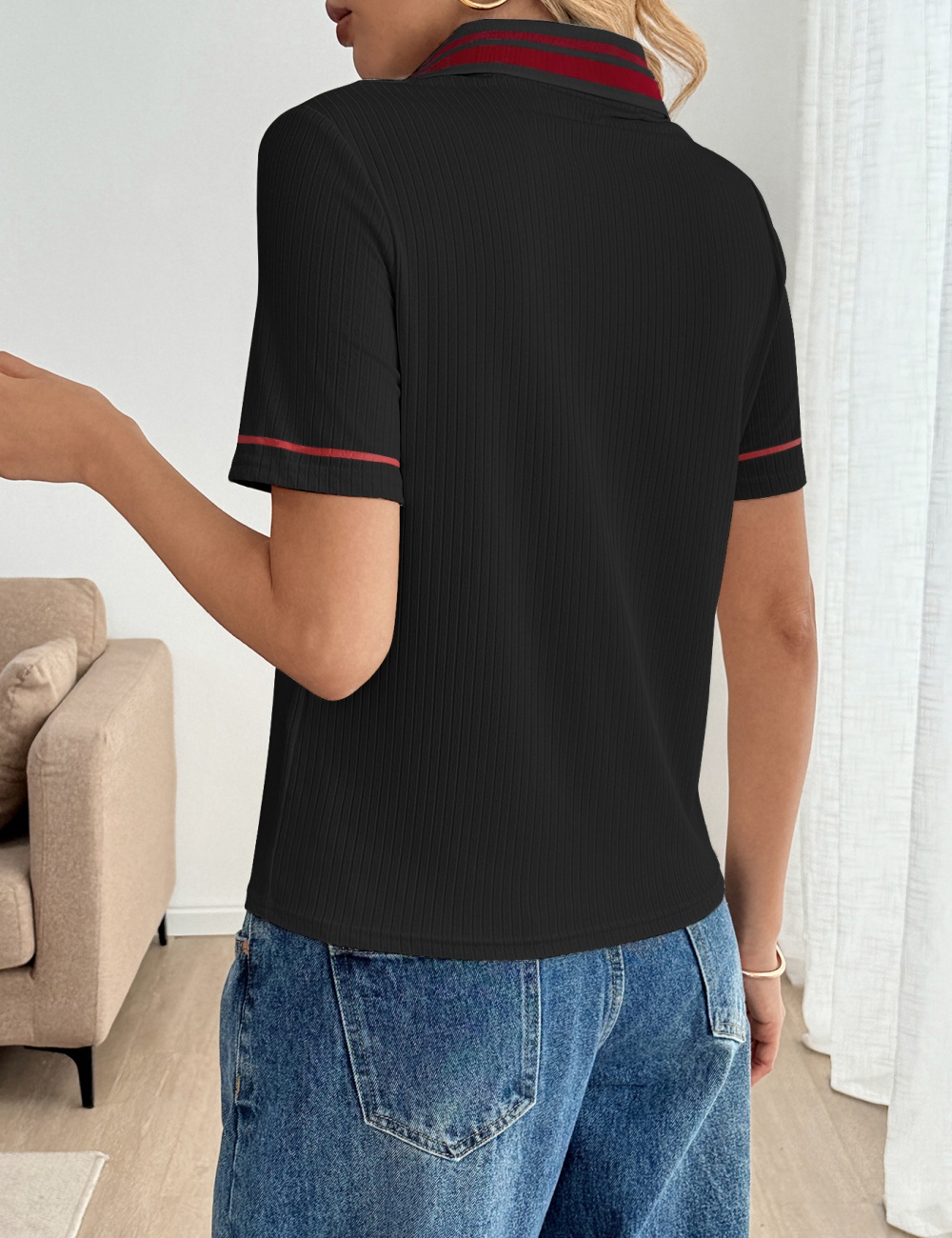 Retro sports T-shirt short sleeve shirts for women