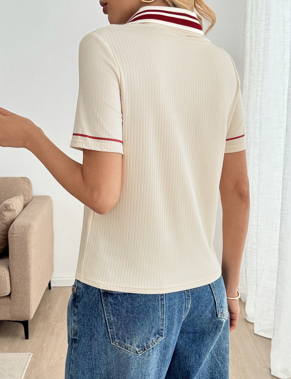 Retro sports T-shirt short sleeve shirts for women