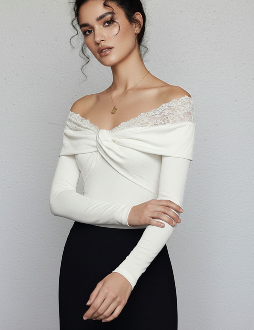 Lace European style white sexy strapless leotard