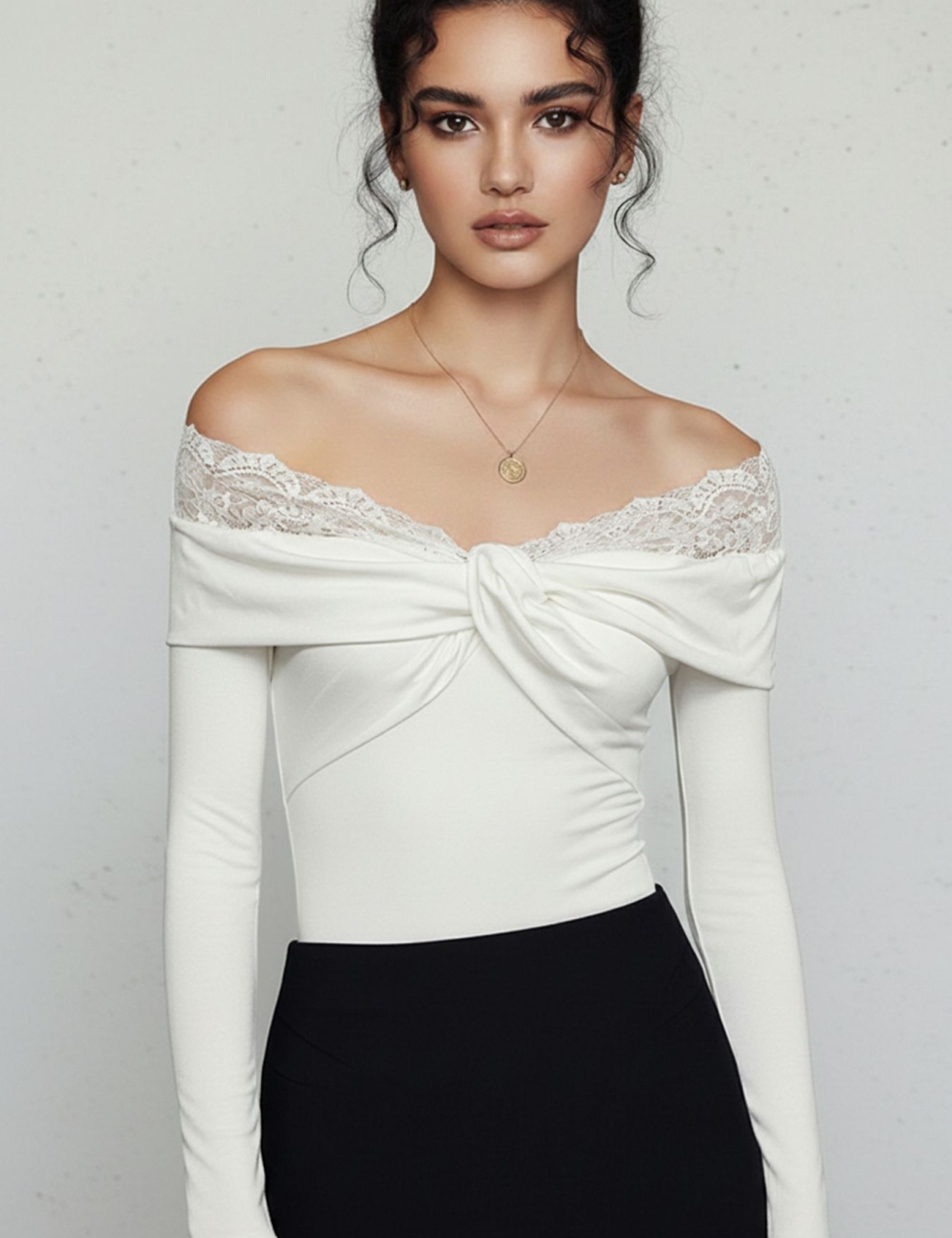 Lace European style white sexy strapless leotard