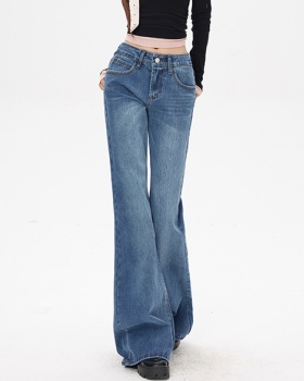 Retro spring flare pants slim elasticity jeans for women