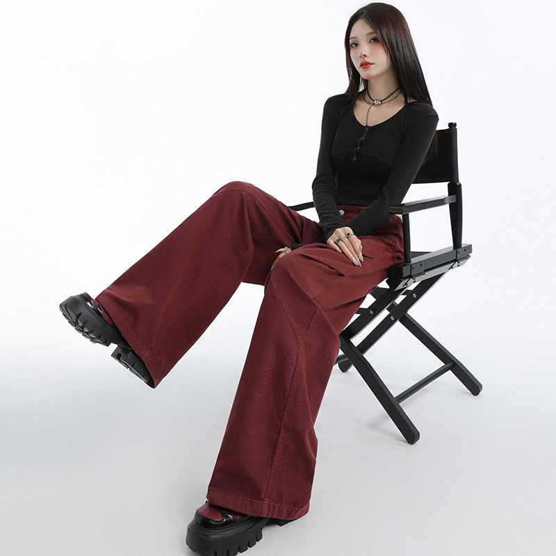 Wide leg wide leg pants loose work clothing for women
