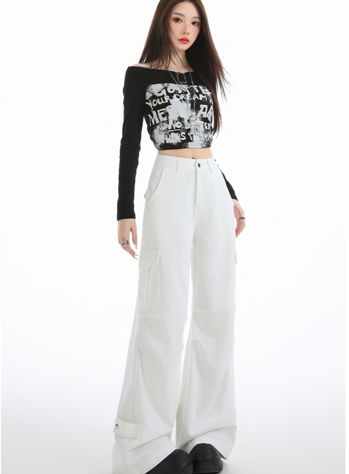 Foot mouth work clothing loose jeans for women