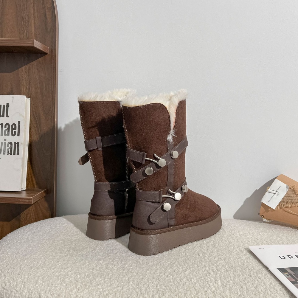 Thermal wears outside snow boots thick winter half Boots