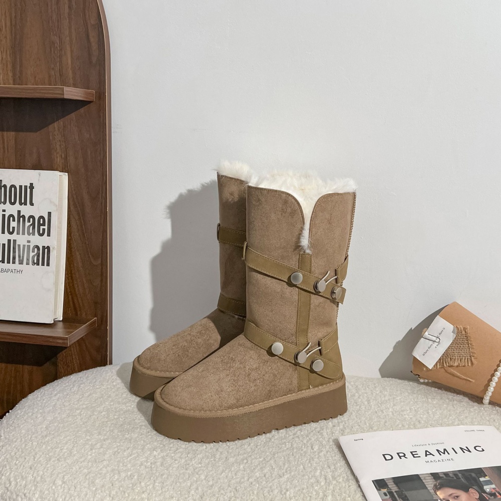 Thermal wears outside snow boots thick winter half Boots