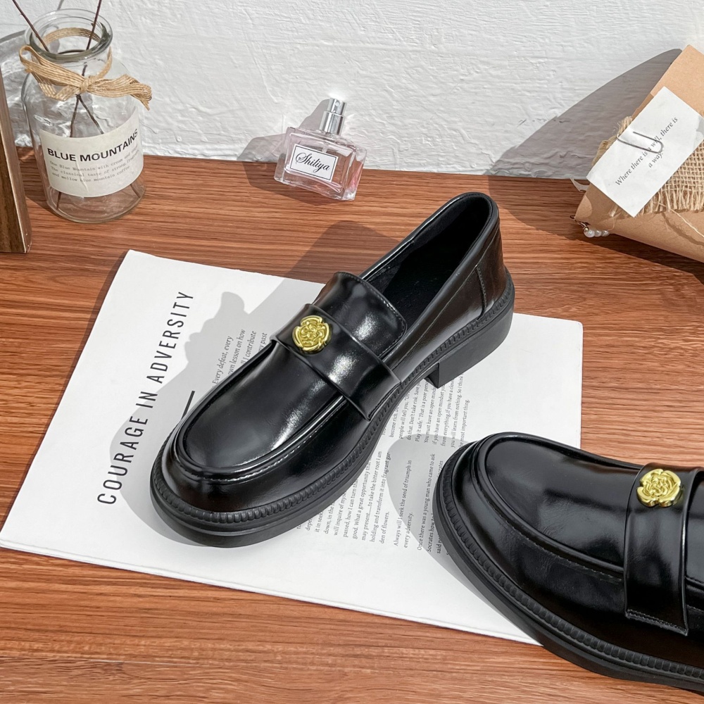 Autumn and winter shoes thick leather shoes for women