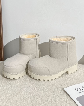 Wears outside all-match thermal snow boots thick winter boots