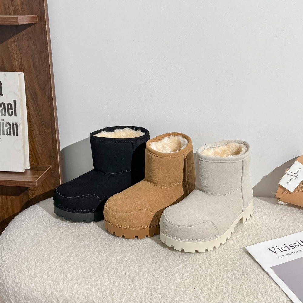 Wears outside all-match thermal snow boots thick winter boots