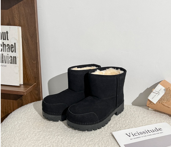 Wears outside all-match thermal snow boots thick winter boots