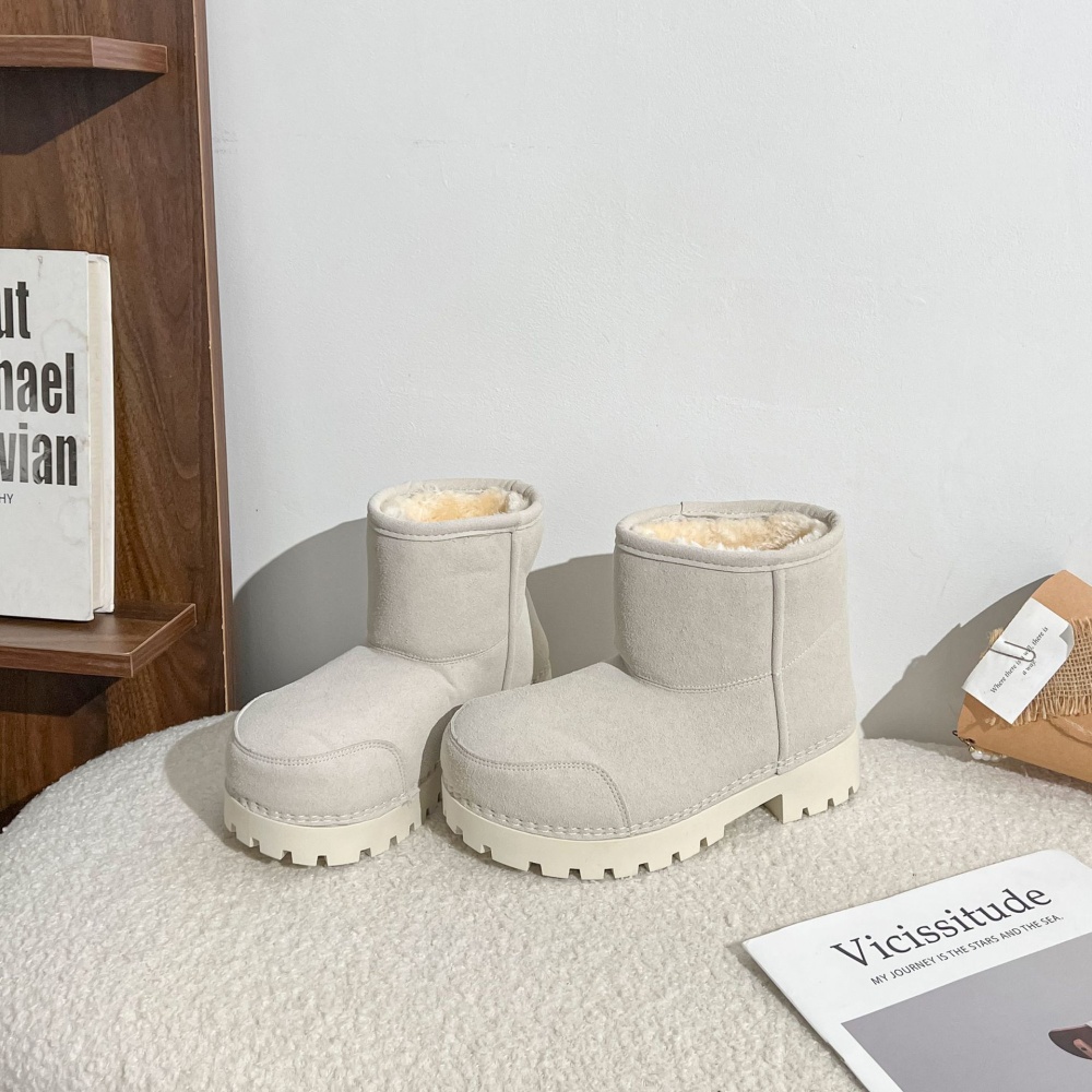 Wears outside all-match thermal snow boots thick winter boots