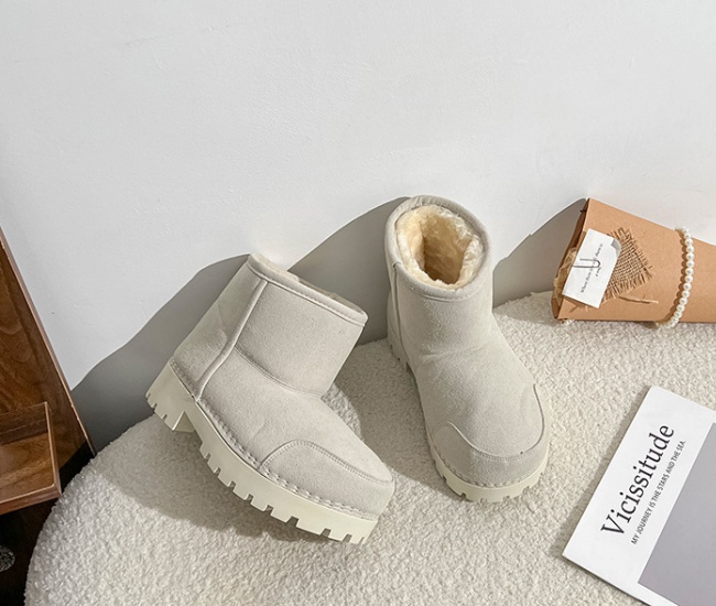 Wears outside all-match thermal snow boots thick winter boots