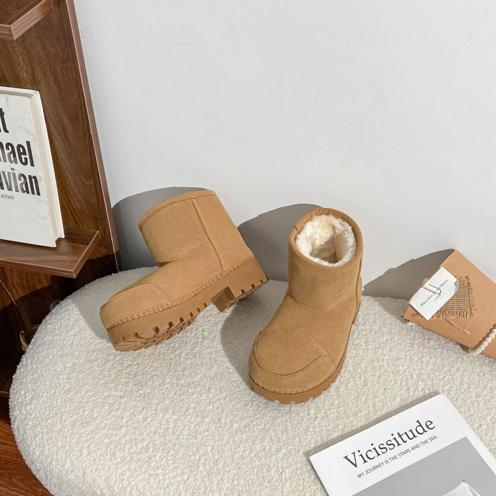 Wears outside all-match thermal snow boots thick winter boots