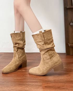 Fold short boots autumn and winter half Boots for women
