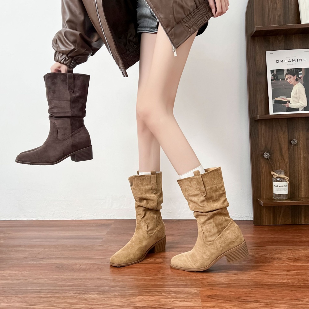 Fold short boots autumn and winter half Boots for women
