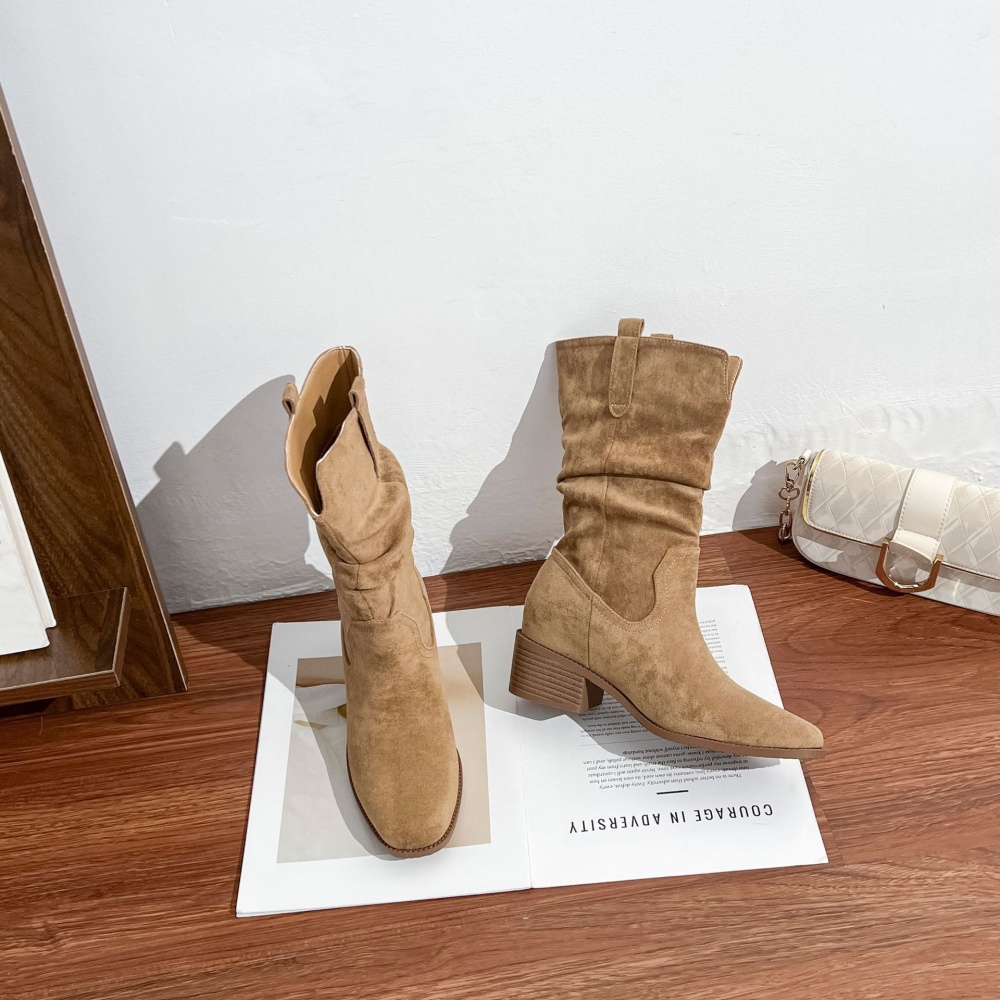 Fold short boots autumn and winter half Boots for women