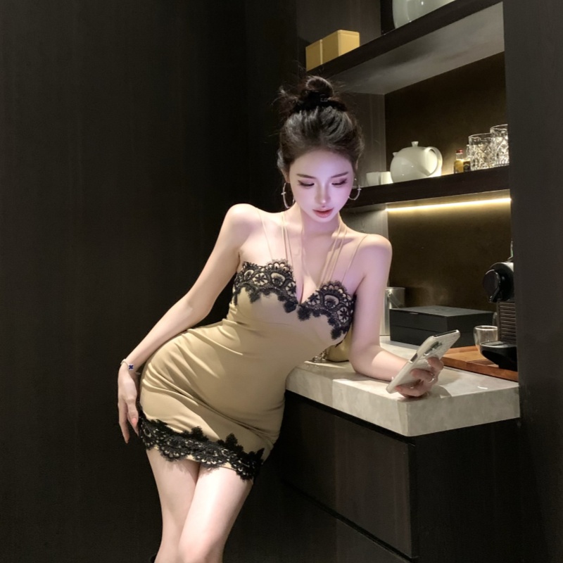 Spicegirl sling slim short package hip dress