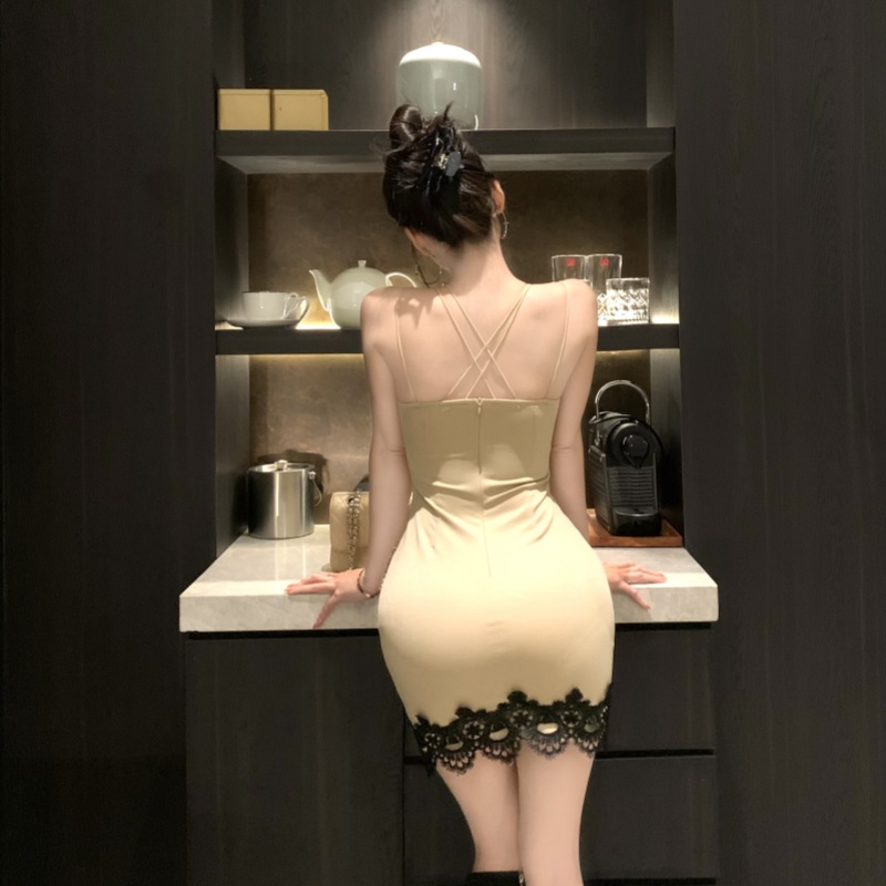 Spicegirl sling slim short package hip dress