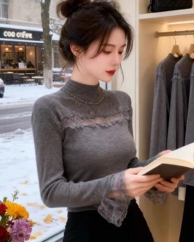 Chest lace winter sweater splice tops