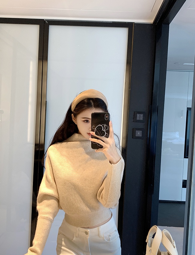 Half high collar Korean style niche pullover tender sweater