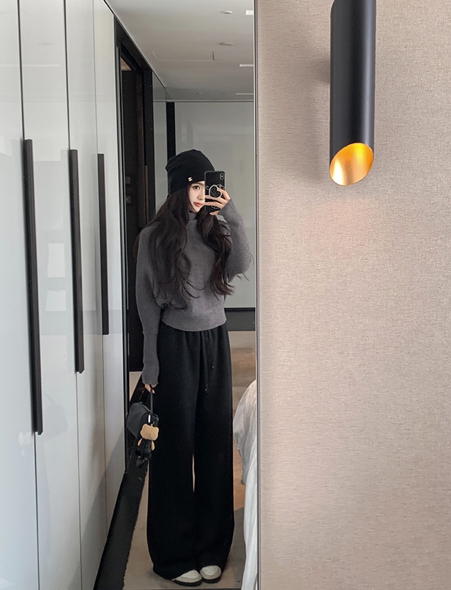 Half high collar Korean style niche pullover tender sweater