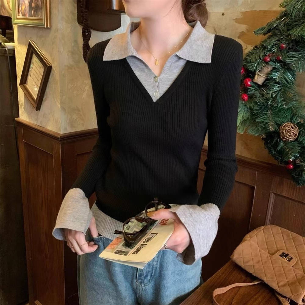 Slim tops fashion bottoming shirt for women