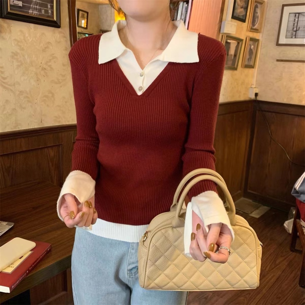 Slim tops fashion bottoming shirt for women