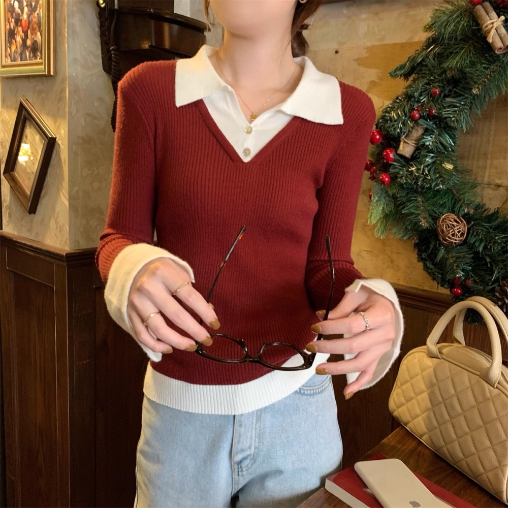 Slim tops fashion bottoming shirt for women