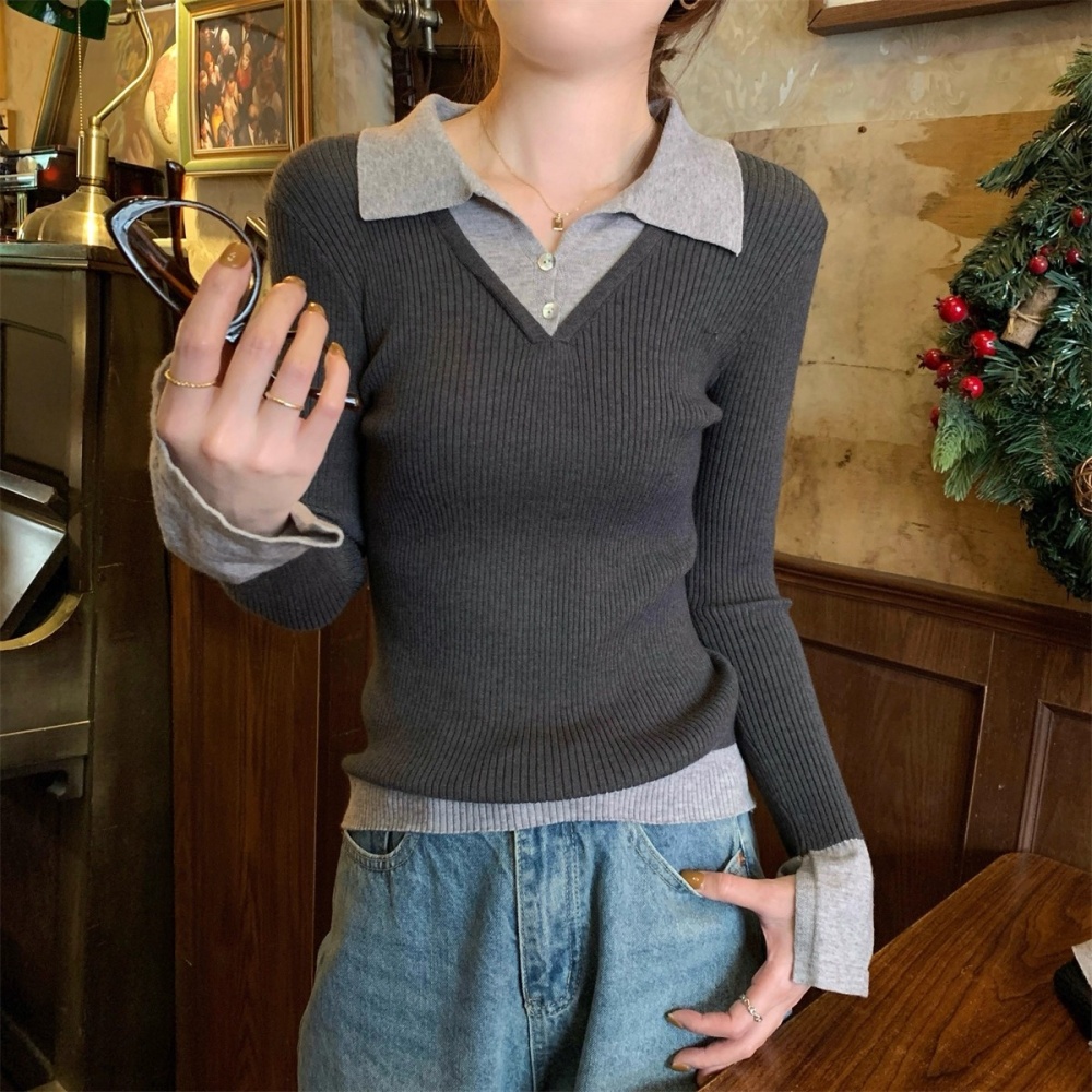 Slim tops fashion bottoming shirt for women