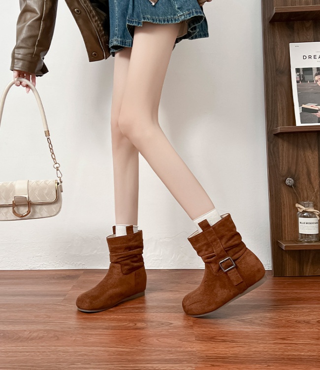 Round within increased short boots fold boots for women