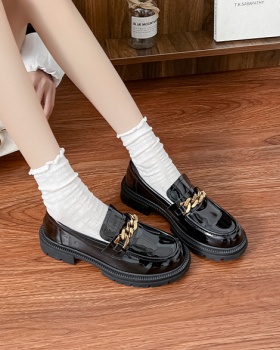 Glossy loafers commuting lazy shoes for women