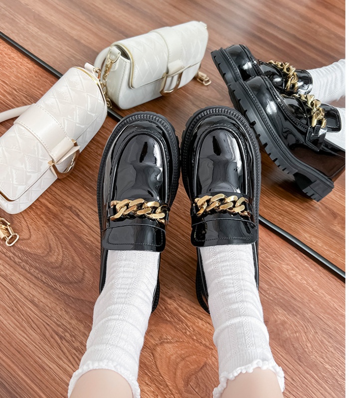 Glossy loafers commuting lazy shoes for women