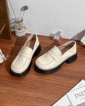 Buff leather shoes autumn and winter loafers for women