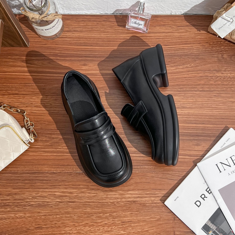 Buff leather shoes autumn and winter loafers for women