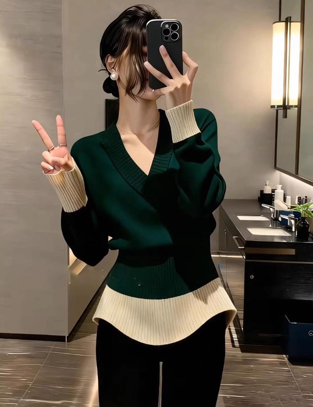 Inside the ride slim autumn and winter sweater for women