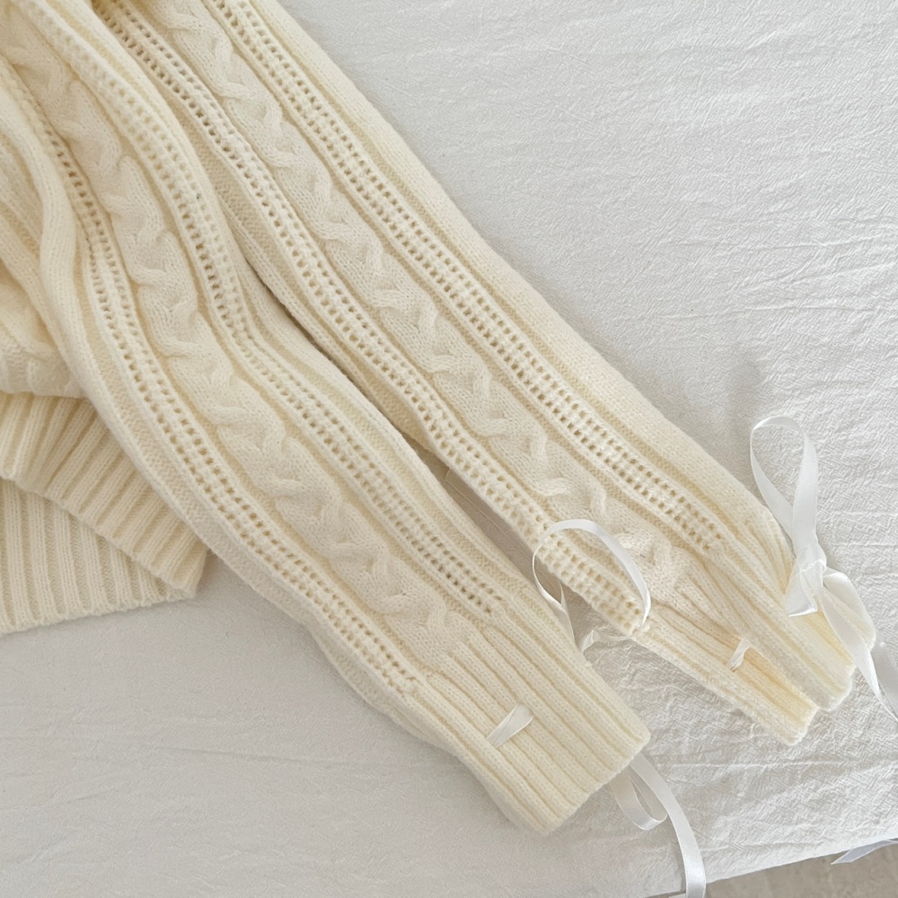 Frenum twist sweater christmas white short skirt 2pcs set