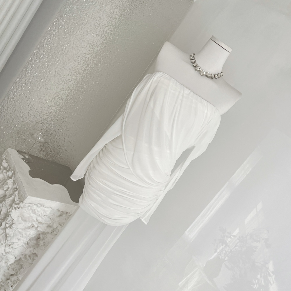 Temperament long sleeve long light luxury dress