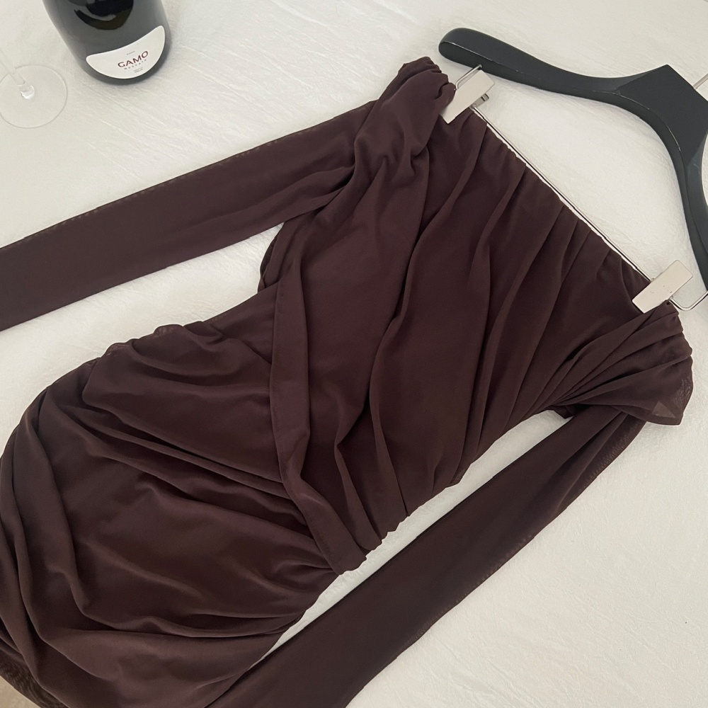 Temperament long sleeve long light luxury dress