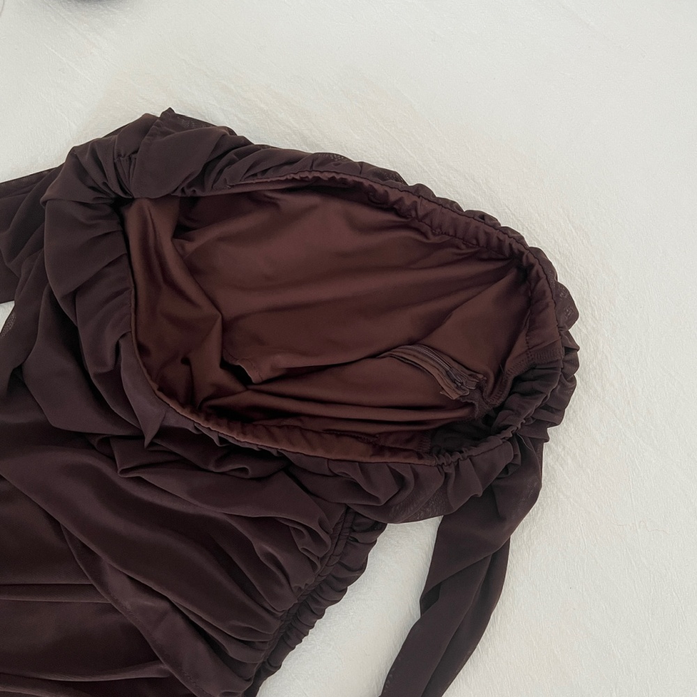 Temperament long sleeve long light luxury dress