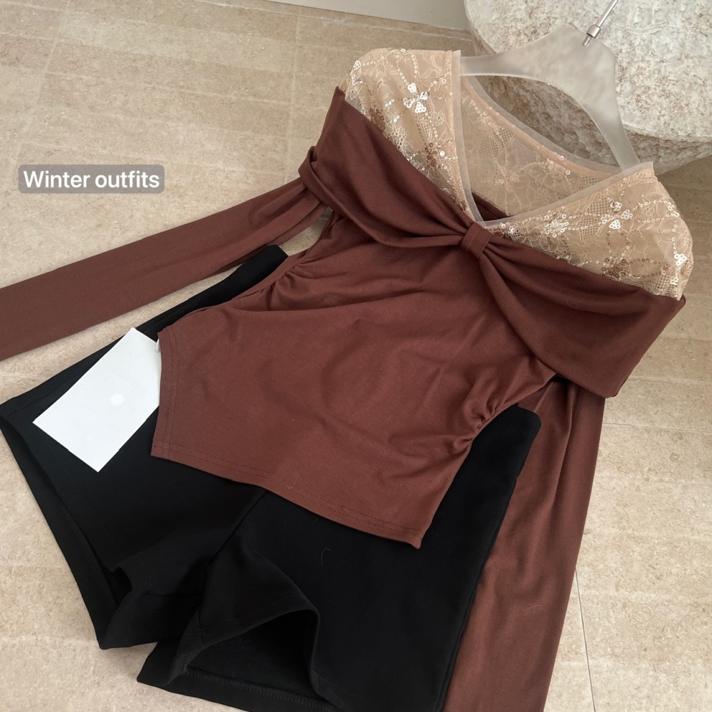 Strapless tops short bottoming shirt for women