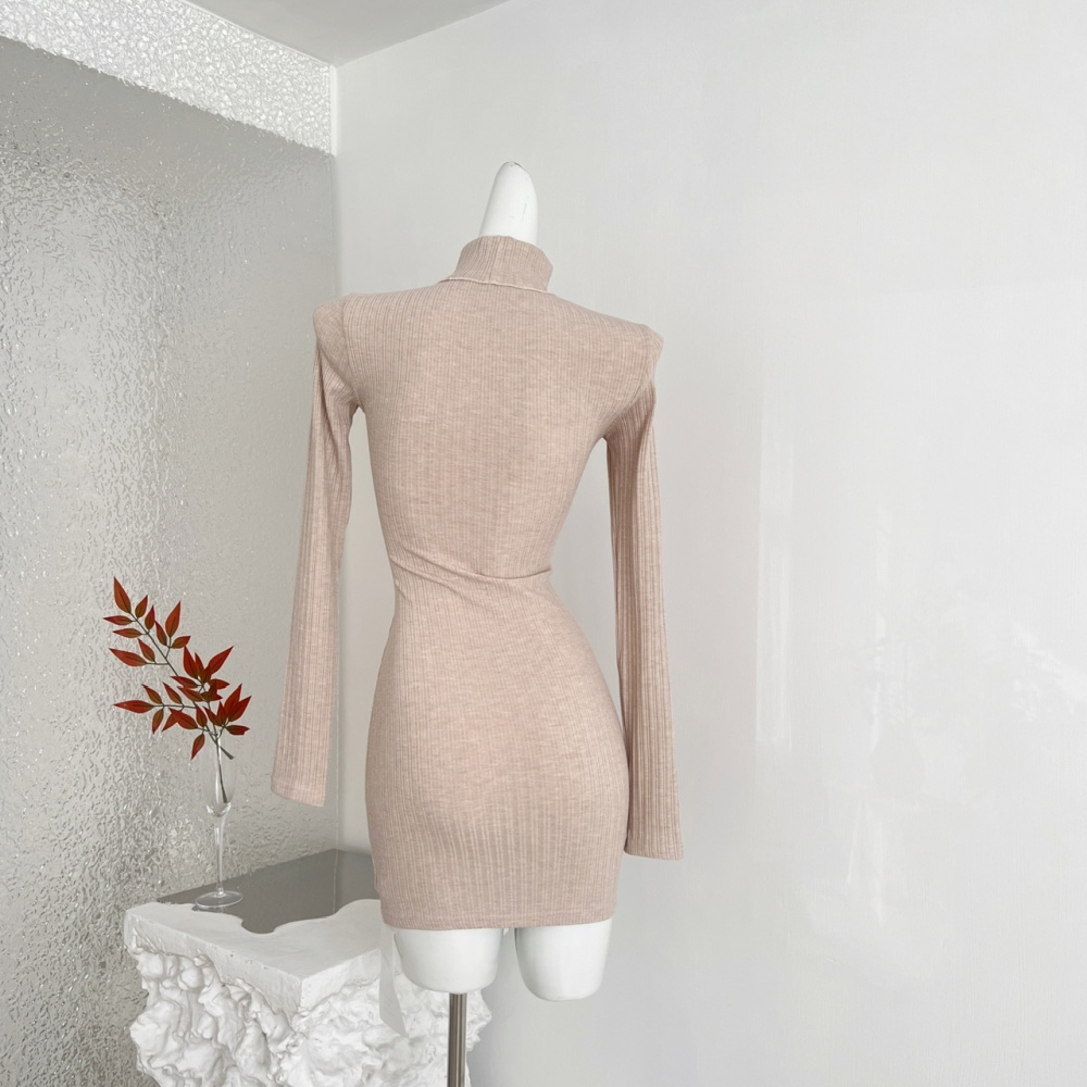 Curve sweater rhinestone dress for women