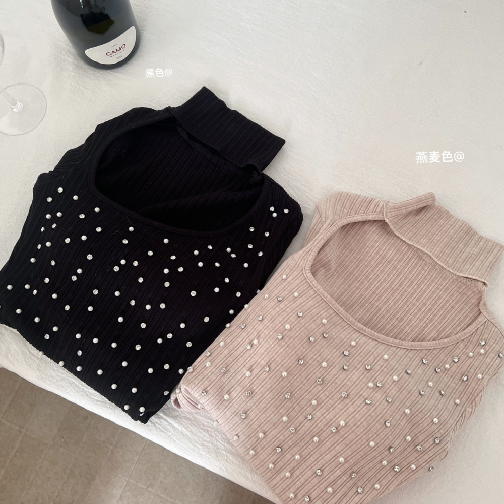 Curve sweater rhinestone dress for women