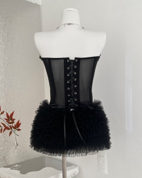 Perspective tops spicegirl vest 2pcs set for women