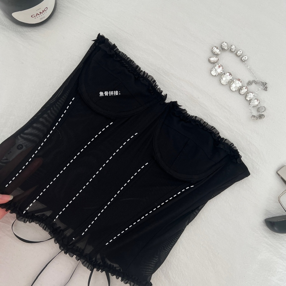 Perspective tops spicegirl vest 2pcs set for women