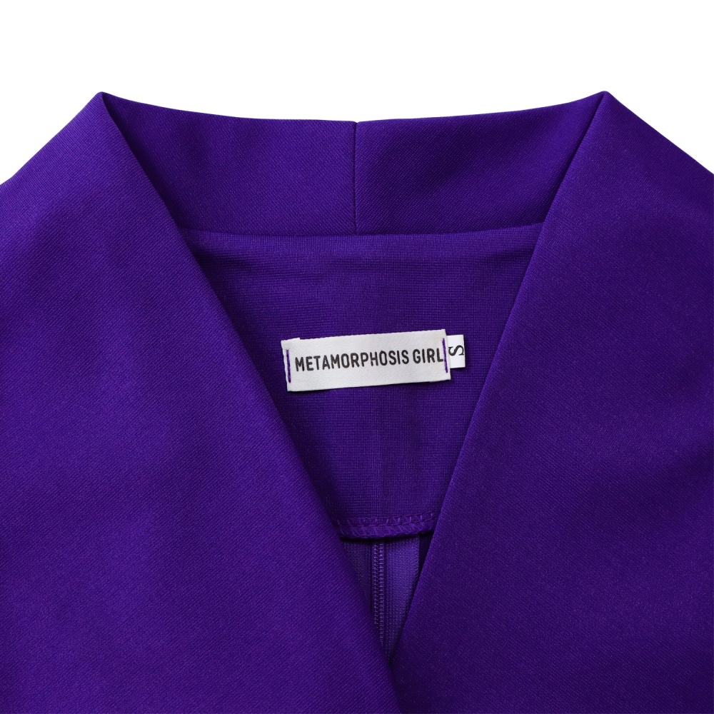 Fashion short sleeve temperament large lapel dress for women