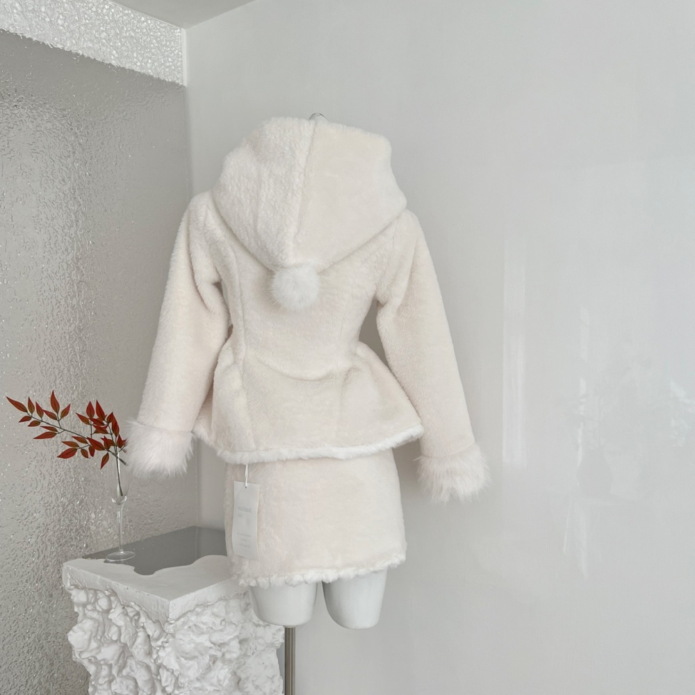 Fashion maiden short skirt winter lazy tops a set