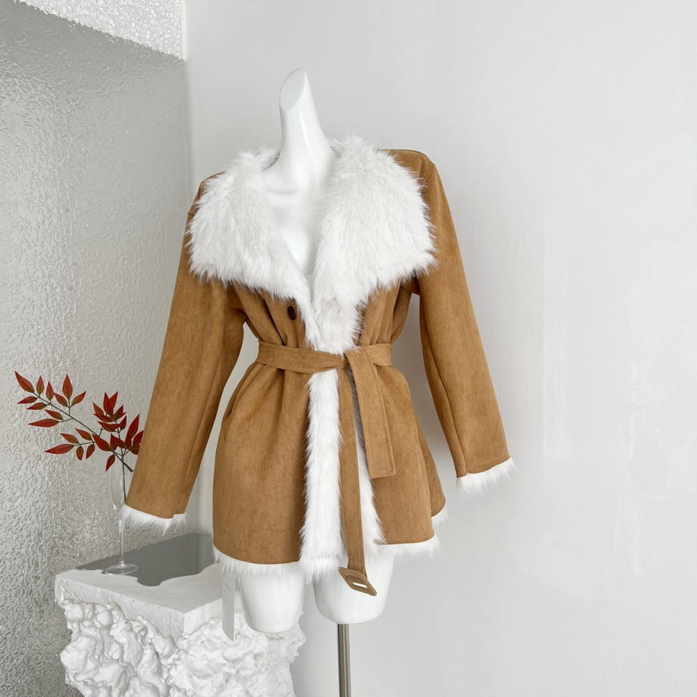 Large lapel coat Korean style overcoat for women