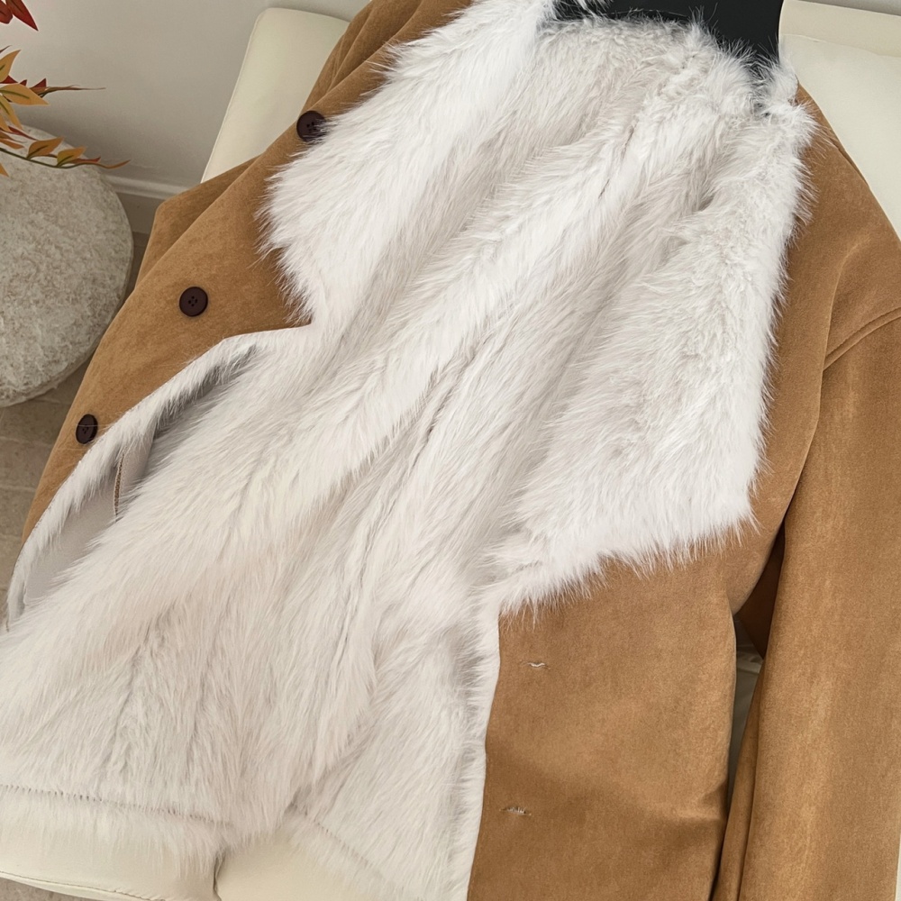 Large lapel coat Korean style overcoat for women